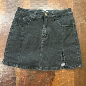 Luvamia Black Denim Skort is